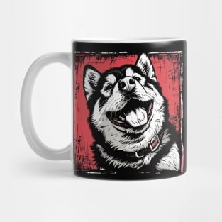 Retro Art Siberian Husky Dog Lover Mug